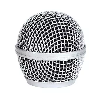 1 шт. Для Shure Sm58 Беспроводной микрофон Замена Металлическая микрофонная решетка Замена Профессиональная Головка микрофона для вечеринок серебряный