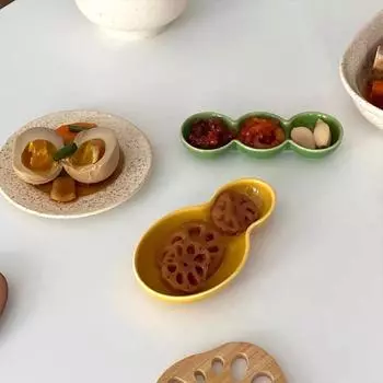 1 шт. для соусов для суши, уникальная кухня, керамические цветочные формы для макания с цветной глазурью кофейный