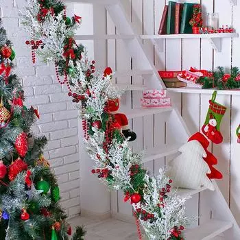 1 шт. Для венка своими руками, рождественского декора, праздничных акцентов на открытом воздухе, искусственные веточки кедра с красными ягодами