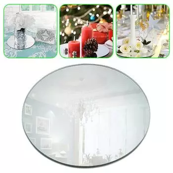 1 шт., дни рождения, акриловые круглые зеркальные тарелки для свечей, круглые зеркальные подносы, поднос для хранения 15cm