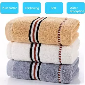 1 шт. домашнее мытье лица с утолщенным полотенцем из чистого хлопка, впитывающее мягкое полотенце без волос для взрослых, спортзал, сауна, пляж, отель, домашний отдых 34x74cm&1pc