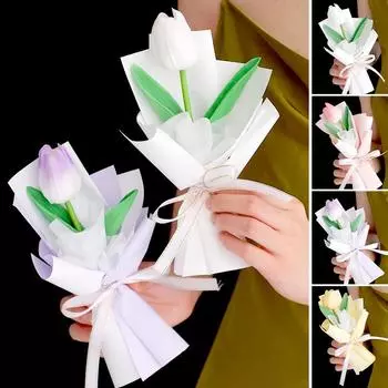1 шт., домашнее свадебное украшение ручной работы, моделирование, мини-орнамент, цветок тюльпана, подарок, высокое качество