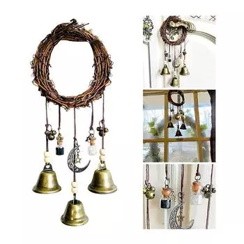1 шт., домашний колокольчик ведьмы, кулон, плетеная защита, дверная вешалка, ручной вход, украшение, благословение