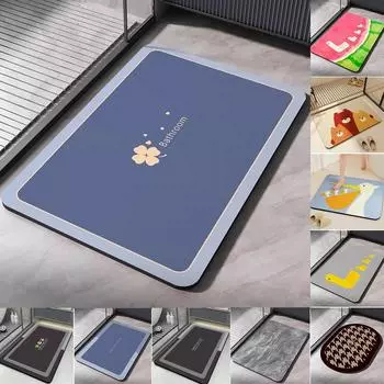 1 шт. Домашний коврик для ног из диатомита, противоскользящий коврик для ванной комнаты, ковер для ванной комнаты, впитывающий коврик для пола, моющийся 40x60cm