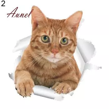 1 шт., домашний офис, 3D милый кот, настенная наклейка для ванной комнаты, крышка унитаза, наклейка, декор