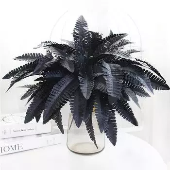 1 шт., домашняя стена, сделай сам, материал, черная персидская трава, папоротники, бордовый лист, искусственные цветы, растения чёрный