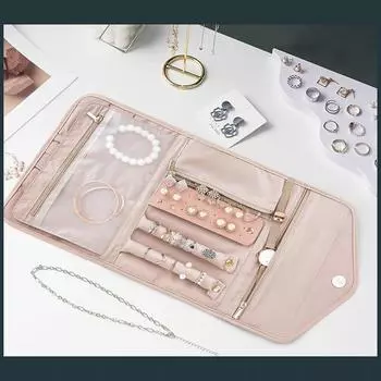 1 шт. дорожная коробка для хранения ювелирных изделий, складная шкатулка для ювелирных изделий, подходит для дорожных колец, ожерелий, браслетов, сережек