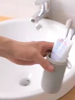 1 шт. дорожный портативный стаканчик для зубных щеток, держатель для зубной пасты в ванной, футляр для хранения, органайзер, дорожный стаканчик для хранения туалетных принадлежностей зелёный