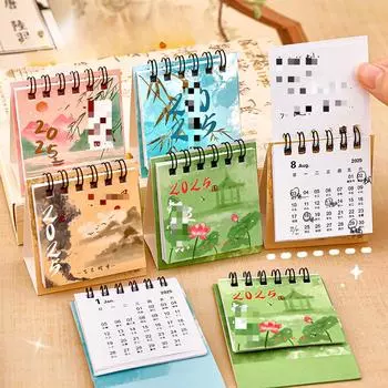 1 шт. Древний стиль текстовый настольный календарь студенческий настольный декор китайский стиль мини-календарь план небольшой настольный календарь
