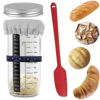 1 шт. Дрожжевой ферментационный бак для выпечки хлеба на закваске, ремень для кормления с отметкой даты, сшитый тканевый чехол для дрожжевого контейнера