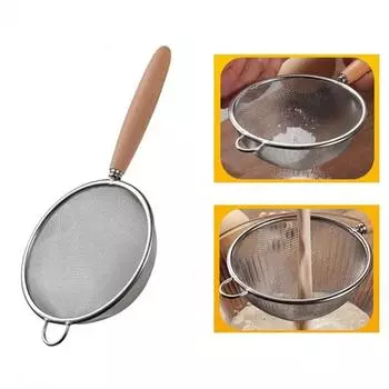 1 шт., дуршлаг из нержавеющей стали, мелкоячеистое сито для масла, многофункциональный фильтр, сито для муки, кухонные принадлежности для выпечки