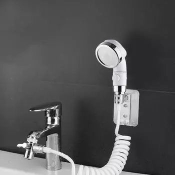 1 шт., душевая головка высокого давления, спринклер, экономящая воду, одноклавишная остановка, распылительная насадка, мытье волос, душевая головка, аксессуары для ванной комнаты белый