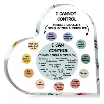 1 шт., душевный декор для психического здоровья, акриловая табличка, знак, вдохновляющие вещи, которые я могу контролировать, художественная работа, декор кабинета терапевта 10x10cm