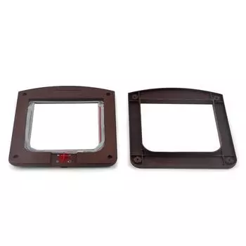 1 шт. Дверца-лаз для кошек и собак с 4-сторонней блокировкой, для котят и мелких питомцев, двусторонняя дверь для входа и выхода, всепогодная, безопасная для питомцев, всепогодная кофейный