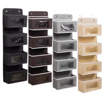 1 шт., Дверной стеллаж для хранения вещей, настенное тканевое складское помещение, подходящее для хранения в шкафах, ванных комнатах 1-5 Cells коричневый