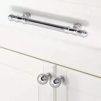 1 шт. дверные ручки для шкафа, кухни, современные роскошные яркие серебряные ручки для мебели из цельной латуни, хром