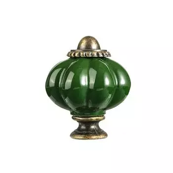 1 шт. Дверные ручки из европейского цинкового сплава, шкаф с одним отверстием, ручка в виде тыквы, ящик, керамические ручки, пасторальная мебельная фурнитура темно-зеленого