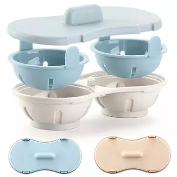 1 шт. Двойная чашка для микроволновки Яйца Пашот Посуда Плита Яйцеварка Пароварка Пашот оранжевый