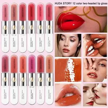1 шт., двойная головка, глазурь для губ, масло для губ, тонированное средство для губ, пухлый увлажняющий блеск для губ, макияж для губ 102