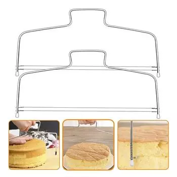 1 шт., двойная линия, нож для резки торта, регулируемое устройство из нержавеющей стали, форма для украшения торта, сделай сам, формы для выпечки, кухонный инструмент для приготовления пищи