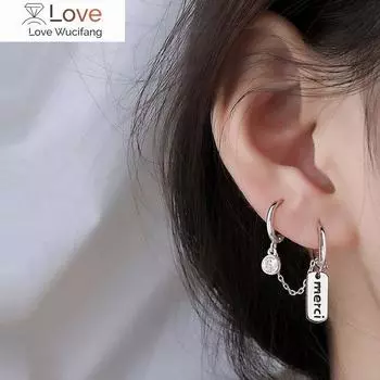 1 шт., двойная серьга-кольцо с отверстием для уха, овальная серьга с звеньями из цианового циркония для женщин, ювелирные изделия для вечеринок, оптовая продажа S -E1057