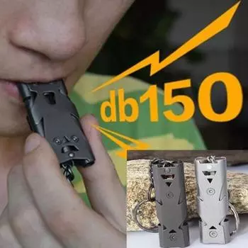 1 шт., двойной свисток, подвесной брелок, высокий децибел, аварийный свисток для выживания на открытом воздухе, инструмент для кемпинга, многофункциональный свисток