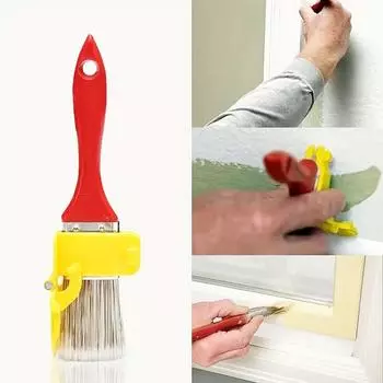 1 шт. Двухцветная кисть для внутренних стен и крыш - деревянная ручка, щетина из пластикового волокна, инструмент для разделения цветов для очистки и удаления пыли 1pc