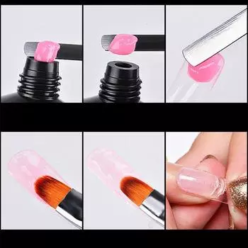 1 шт., двухконечная кисть для рисования ногтей, гель-лак, наращивание цветов, ручка для смешивания цветов из нержавеющей стали чёрный