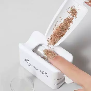 1 шт. двухслойная французская пудреница, контейнер для сбора пудры, контейнер для хранения флэш-пудры для нейл-арта, инструмент для нейл-арта белый