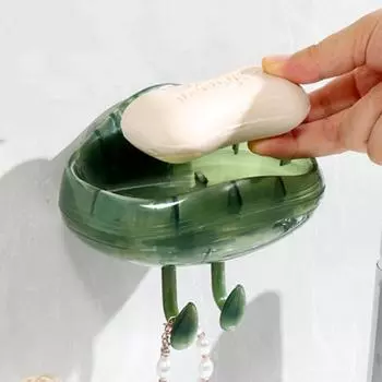 1 шт. двухслойная настенная самоклеящаяся мыльница сливной держатель для мыла держатель для губки кухня ванная комната стеллаж для хранения крючок зелёный