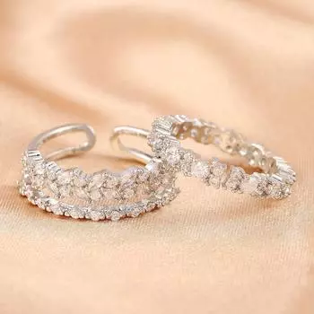 1 шт., двухслойные инкрустированные цирконом великолепные кольца для женщин, пары, новая мода, простые вечерние украшения для невесты, аксессуары