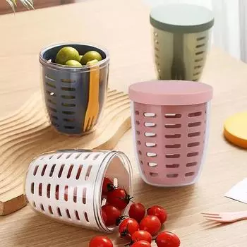 1 шт. двухслойный герметичный ящик для хранения овощей, фруктов, контейнер для свежего мяса, лука, имбиря, ситечки, корзина, кухонные принадлежности color A