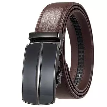 1 шт. двухслойный кожаный ремень с автоматической пряжкой, мужской ремень повседневный деловой ремень из коровьей кожи Ly36-0094-1 110CM-130CM