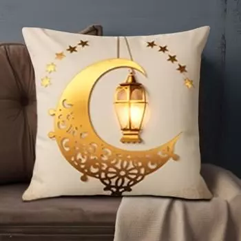 1 шт. двухсторонние наволочки с принтом на тему Рамадана (17,7 *17,7 ) Традиционный домашний декор, кровать, диван, стул, наволочки без подушки 45cm*45cm золотой
