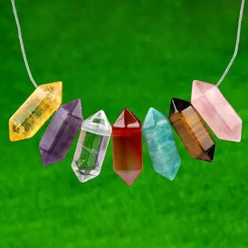 1 шт., двусторонние шестиугольные подвески из натурального камня, перфорированные хрустальные драгоценные камни, подвески для изготовления ювелирных изделий своими руками, женские ожерелья, аксессуары 22 8 мм 1Pc/228mm