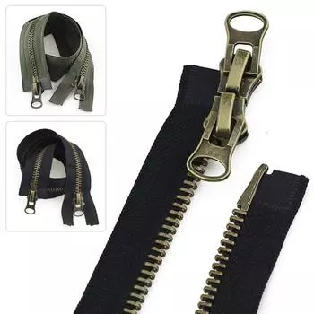 1 шт., двусторонняя двойная ползунка, длинная молния, открытая куртка, металлическая молния, аксессуары для шитья одежды «сделай сам», 8 # 70cm чёрный