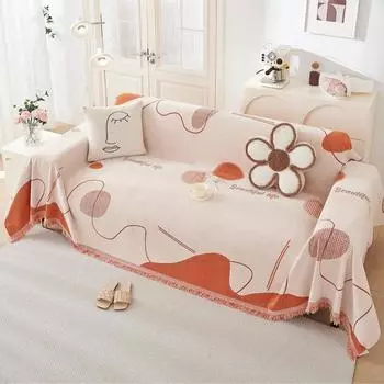 1 шт. Двусторонняя подушка для дивана, одеяло, анти-царапающий кошачий коврик, нескользящий, модный шенилл, пылезащитный, цельный, полностью покрывающий полотенце 1seater 180x130cm чёрный