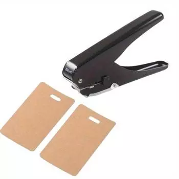 1 шт. дырокол для бейджа, овальный дырокол для бумажных поделок, удостоверений личности, ПВХ-дырокол для карточек с прорезями для отверстий 15x4 мм чёрный