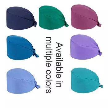 1 шт., дышащая регулируемая рабочая шапочка для салона красоты, хирургическая шапочка, чехол для головы, хлопковая мягкая медицинская шапочка, однотонный цвет зелёный