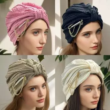 1 шт. дышащая ретро-мусульманская кепка для отдыха мягкая этническая эластичная кепка булавка