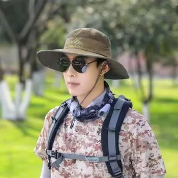 1 шт. дышащая рыбацкая шапка для альпинизма, полиэстеровая сетка, защита от солнца, походный складной, унисекс чёрный