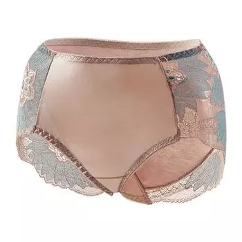 1 шт. дышащие трусы, кружевное нижнее белье, хлопковые трусики, шелковые интимные полые трусы с цветочным принтом L чёрный