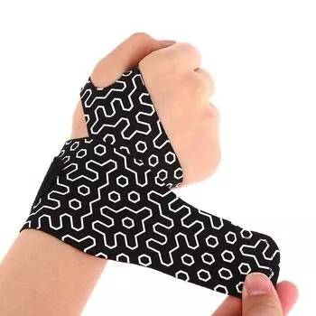 1 шт. дышащий браслет для фитнеса, поддержка запястья, защитный браслет для спорта на открытом воздухе чёрный