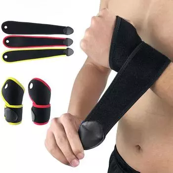 1 шт. дышащий компрессионный спортивный напульсник на большой палец фитнес тяжелая атлетика баскетбол бадминтон чёрный