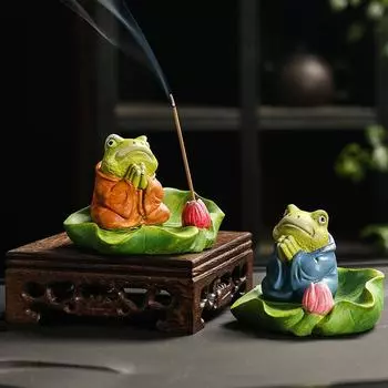 1 шт. Дзен-буддийская лягушка курильница для благовоний палочка держатель для настольного украшения курильница для благовоний из сандалового дерева