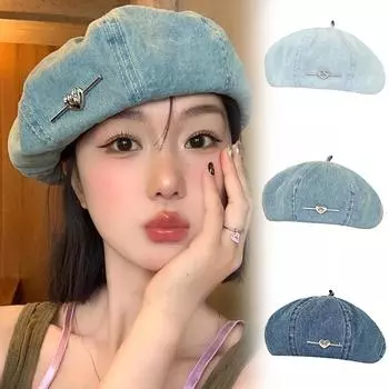 1 шт. джинсовая берет Солнечная система ретро стиль железная идентификация модная синяя восьмиугольная кепка любовь