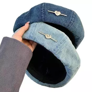 1 шт. джинсовая Солнечная система синяя ретро-стиль железная идентификация модный берет любовь восьмиугольная кепка