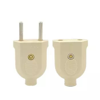 1 шт. ЕС Европейский 2-контактный AC Электрический штекерный разъем для розетки, адаптер, провод, удлинитель, разъем