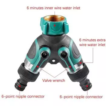 1 шт. EU/US 3/4 дюйма 2-ходовой садовый шланговый разветвитель, Y-образный соединитель для наружного крана