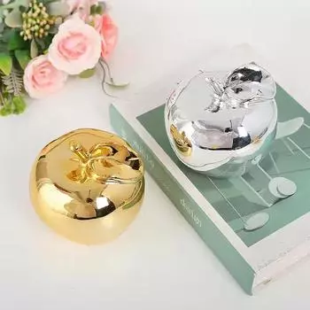 1 шт. Европа Фрукты Украшения Украшения Фрукты Статуэтка Украшения Керамические Серебряные Фигурки Яблока Домашний Офис Настольный Декор S золотой